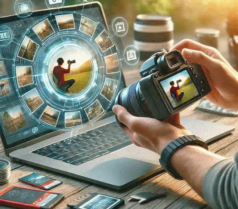 person handling a digital camera