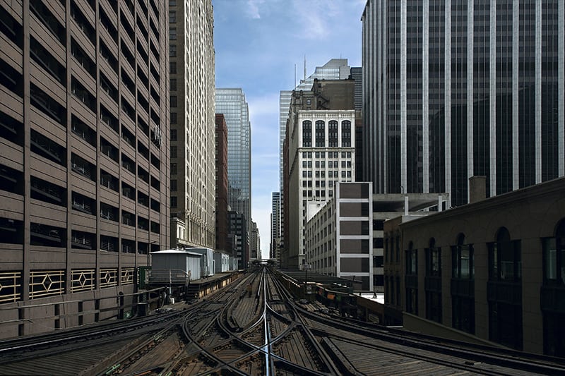 A view of the elevated tracks typical of the Chicago landscape. By Francesca Pompei