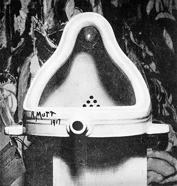 Marcel Duchamp, The Fountain, photographed by Stieglitz in 1917.