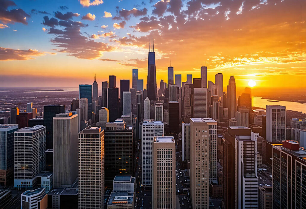 Architectural Cityscape during Golden Hour