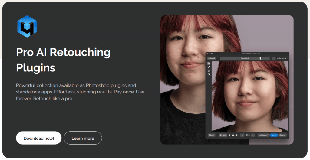 Snapshot of Retouch4Me AI photography softwa