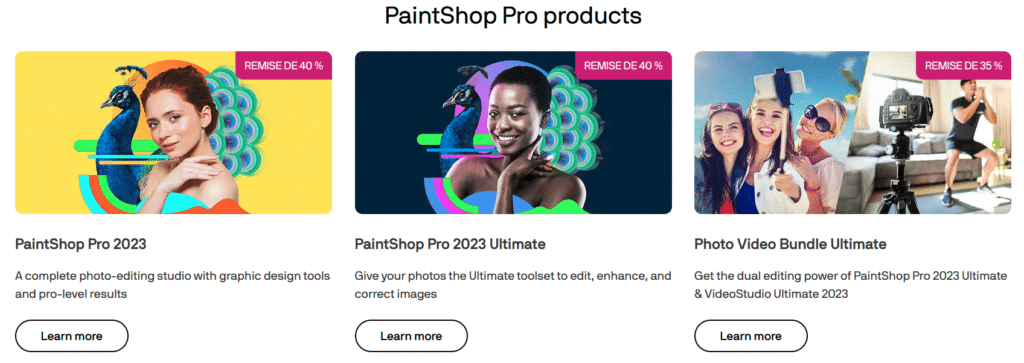 snapshot of Corel PaintShop Pro software