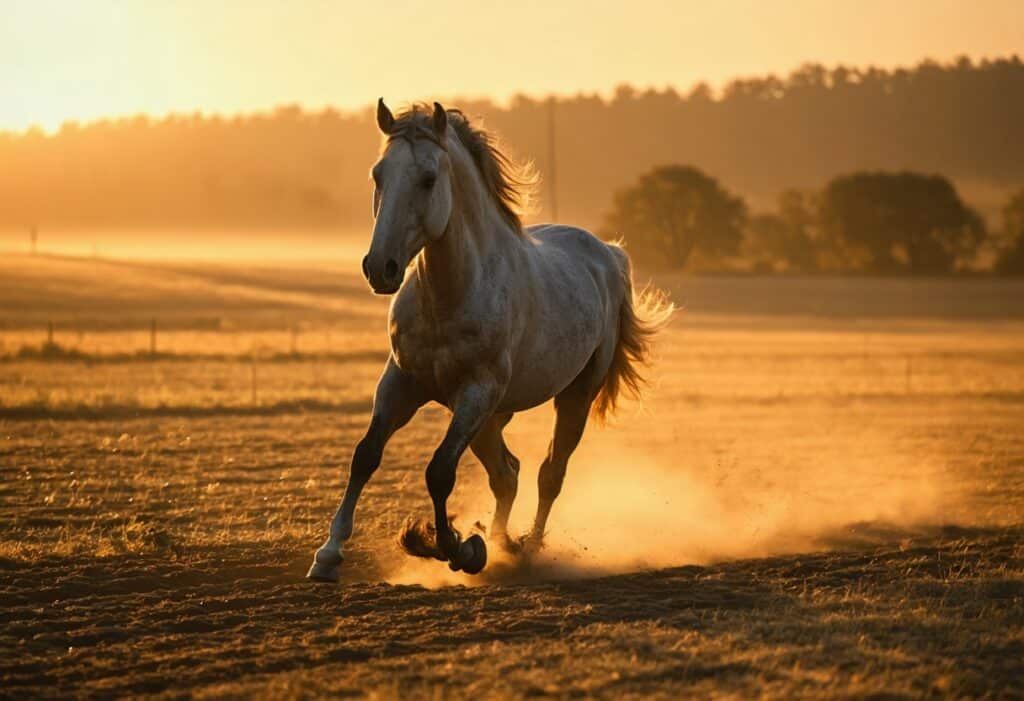 Capturing the movement of the horse during the golden hour