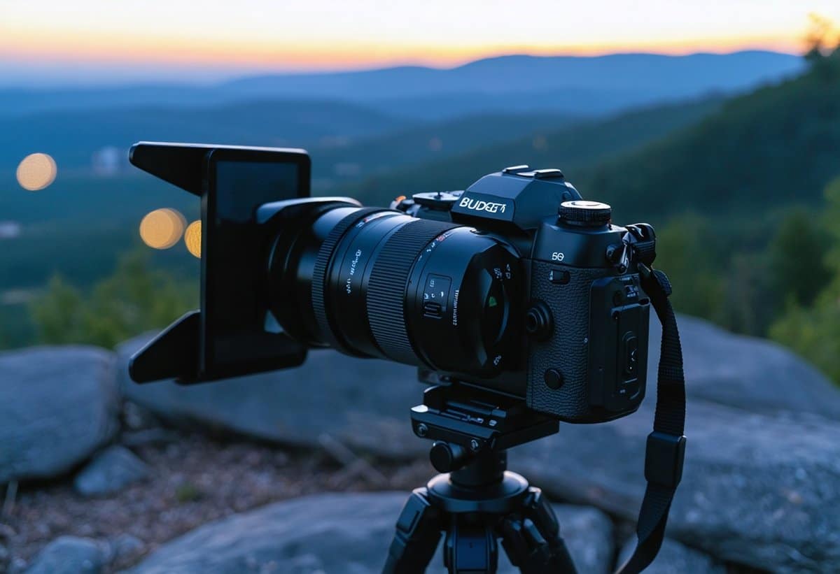 Affordable astrophotography camera setup with mirrorless camera, kit lens, and tripod for night sky photography under 800 dollars